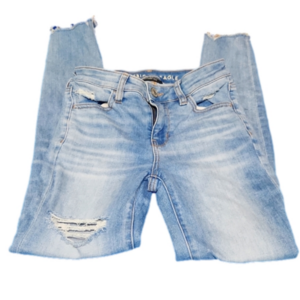 American eagle distressed skinny high rise jeggings sz. 0